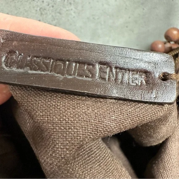 Classiques Entier‎ Wooden Beaded Small Purse Bag Brown Crossbody Boho Zip - Picture 6 of 12